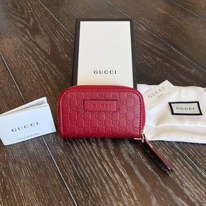 New Red Gucci Micro Coin Case